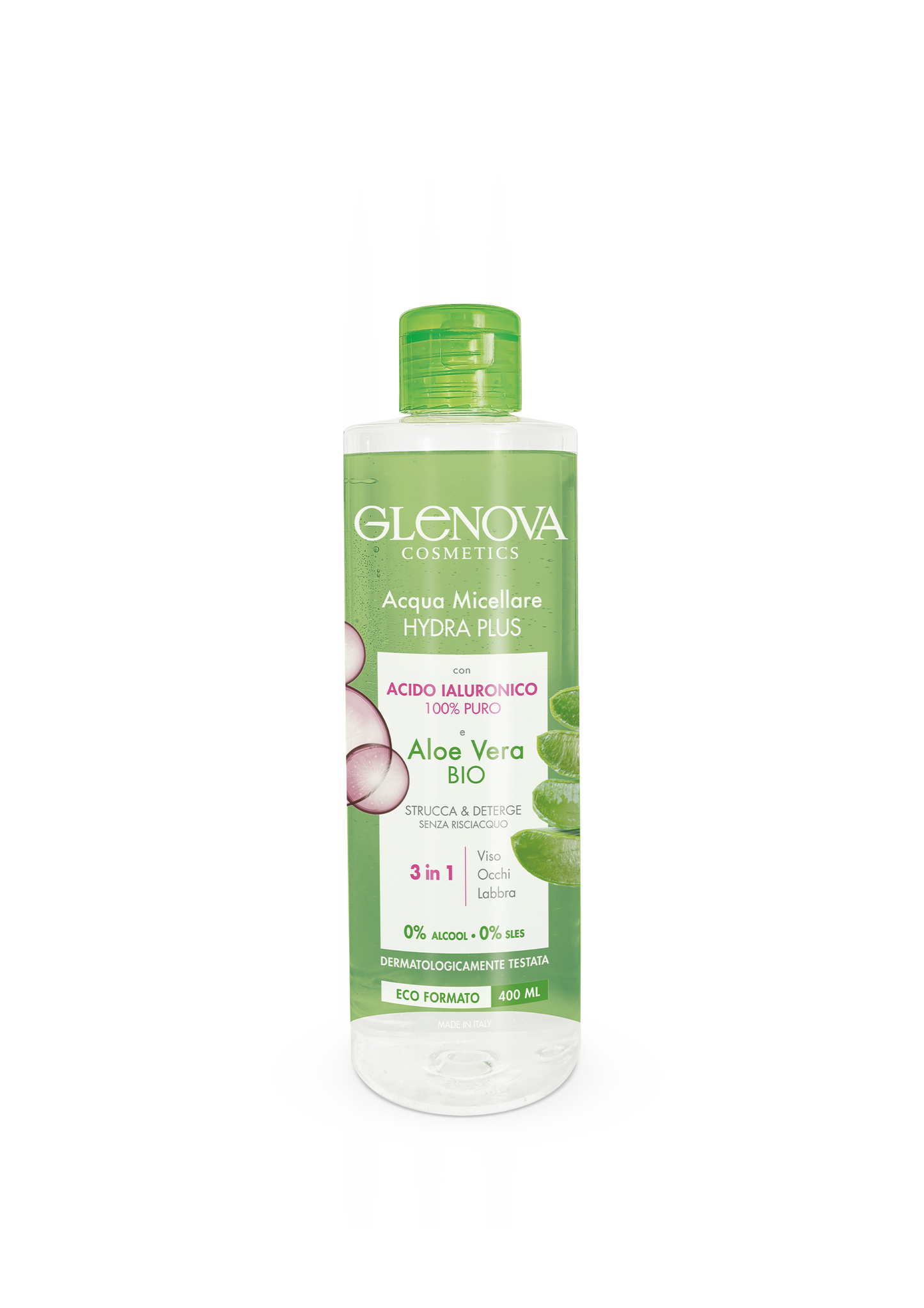 ACQUA MICELLARE ACIDO IALURONICO E ALOE VERA BIO 400ML