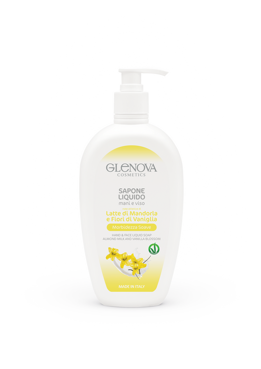SAPONE LIQUIDO MANI E VISO LATTE DI MANDORLA E FIORI DI VANIGLIA 500ML